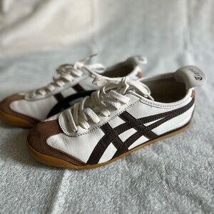 Onitsuka Tiger Mexico 66 White and Brown Athletic Shoes